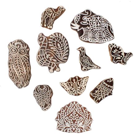 Set Of 10 Piece New Wooden Printing Block